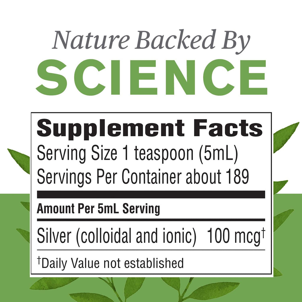 Nature's Sunshine Silver Shield Liquid 32 oz | Aqua Sol Colloidal Silver for Immune Support