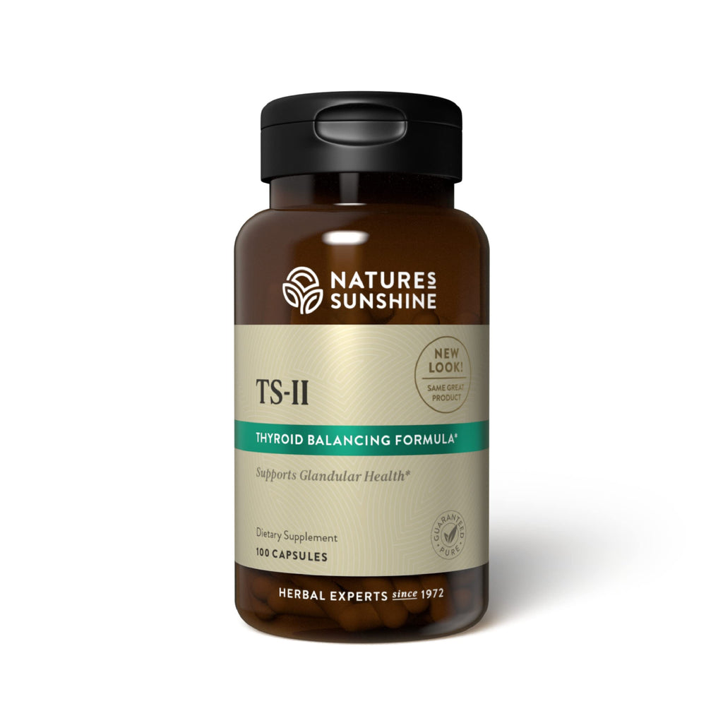 Nature's Sunshine TS II w/Hops – 100 Capsules | Thyroid Support & Balance