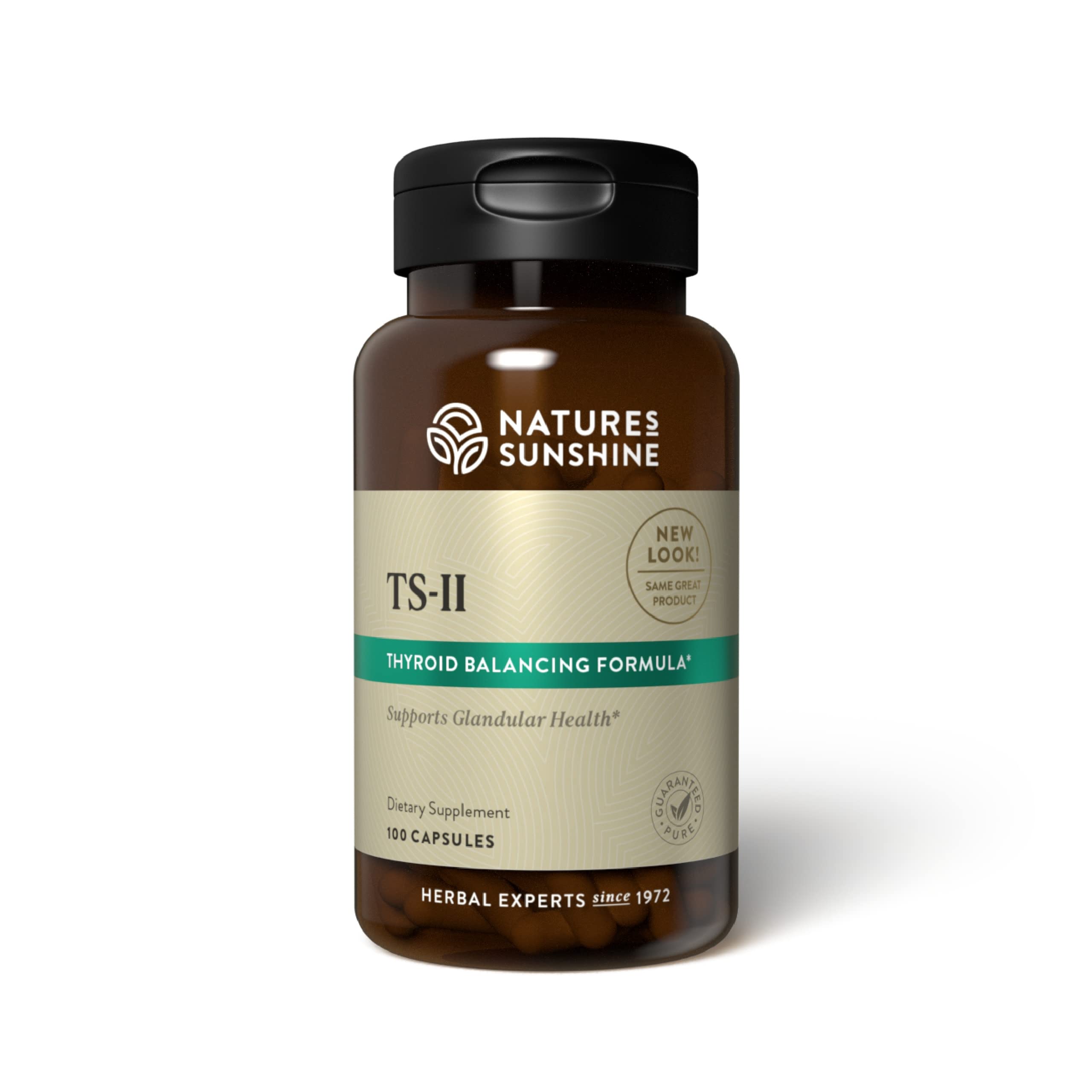 Nature's Sunshine TS II w/Hops – 100 Capsules | Thyroid Support & Balance