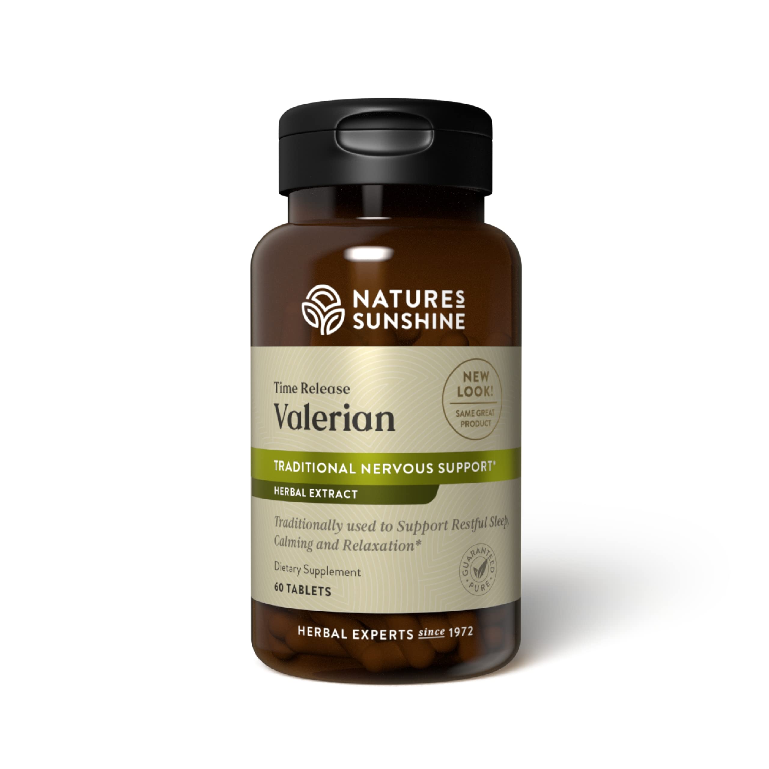 Nature's Sunshine Valerian Root Extract Time Release - 60 Capsules | Sleep & Relaxation