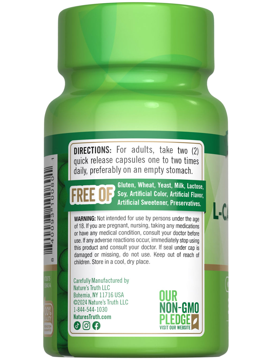 Nature's Truth Acetyl L-Carnitine 1000mg | 30 Capsules | Super Strength | Non-GMO & Gluten Free ALCAR Supplement