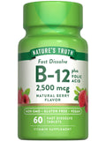 Nature's Truth B12 Vitamin | 60 Fast Dissolve Tablets | 2500 mcg | with Folic Acid | Vegan, Non-GMO & Gluten Free