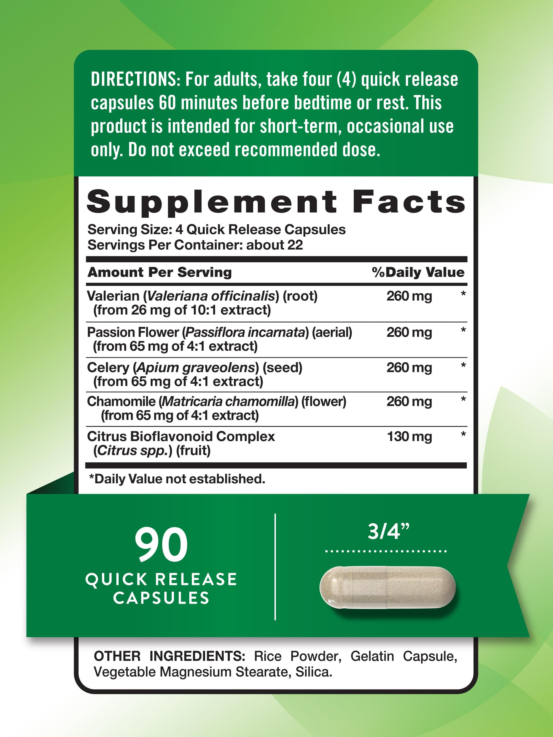 Nature's Truth Calm Caps | 90 Capsules | Passion Flower & Chamomile | Non-GMO, Gluten Free