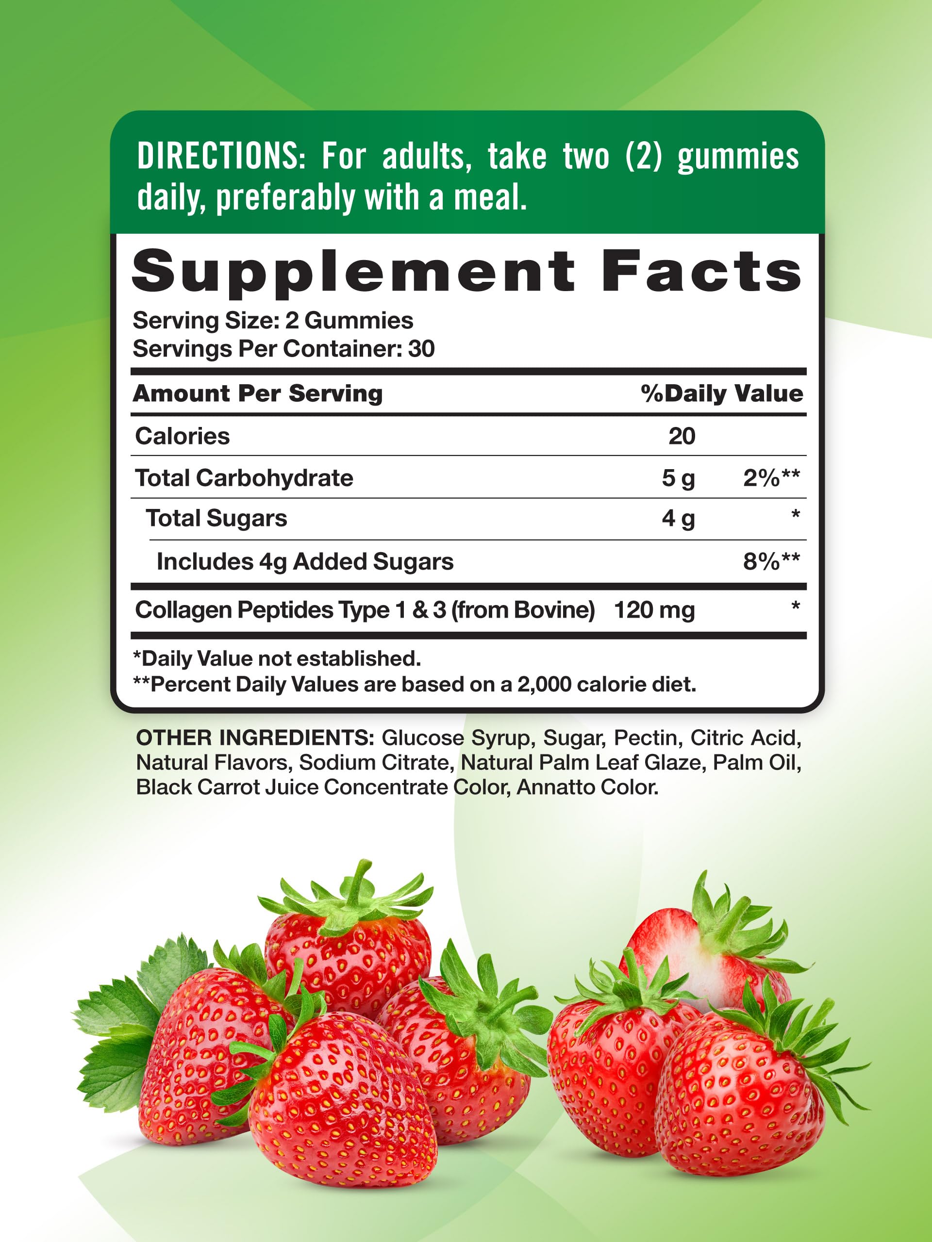 Nature's Truth Collagen Peptide Gummies for Women - Type 1 & 3, 60 Count, Strawberry, Non-GMO & Gluten Free