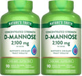 Nature's Truth D-Mannose Capsules | 2100mg | 90 Pills | Non-GMO & Gluten Free Supplement (Pack of 2)