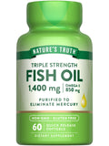 Nature's Truth Triple Strength Fish Oil Softgels - 1400 mg | 60 Count | Active Omega-3 | Non-GMO & Gluten Free