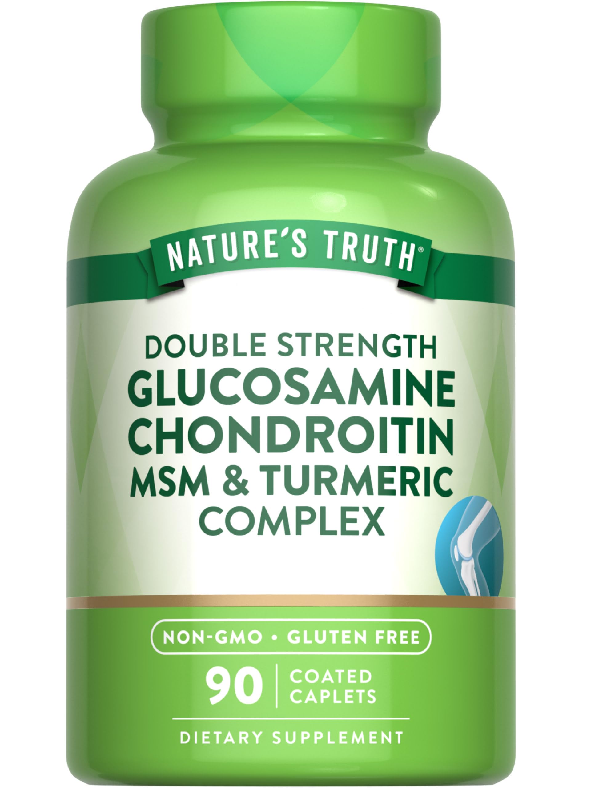 Nature's Truth Glucosamine Chondroitin MSM Complex - 90 Caplets | Gluten Free & Non-GMO