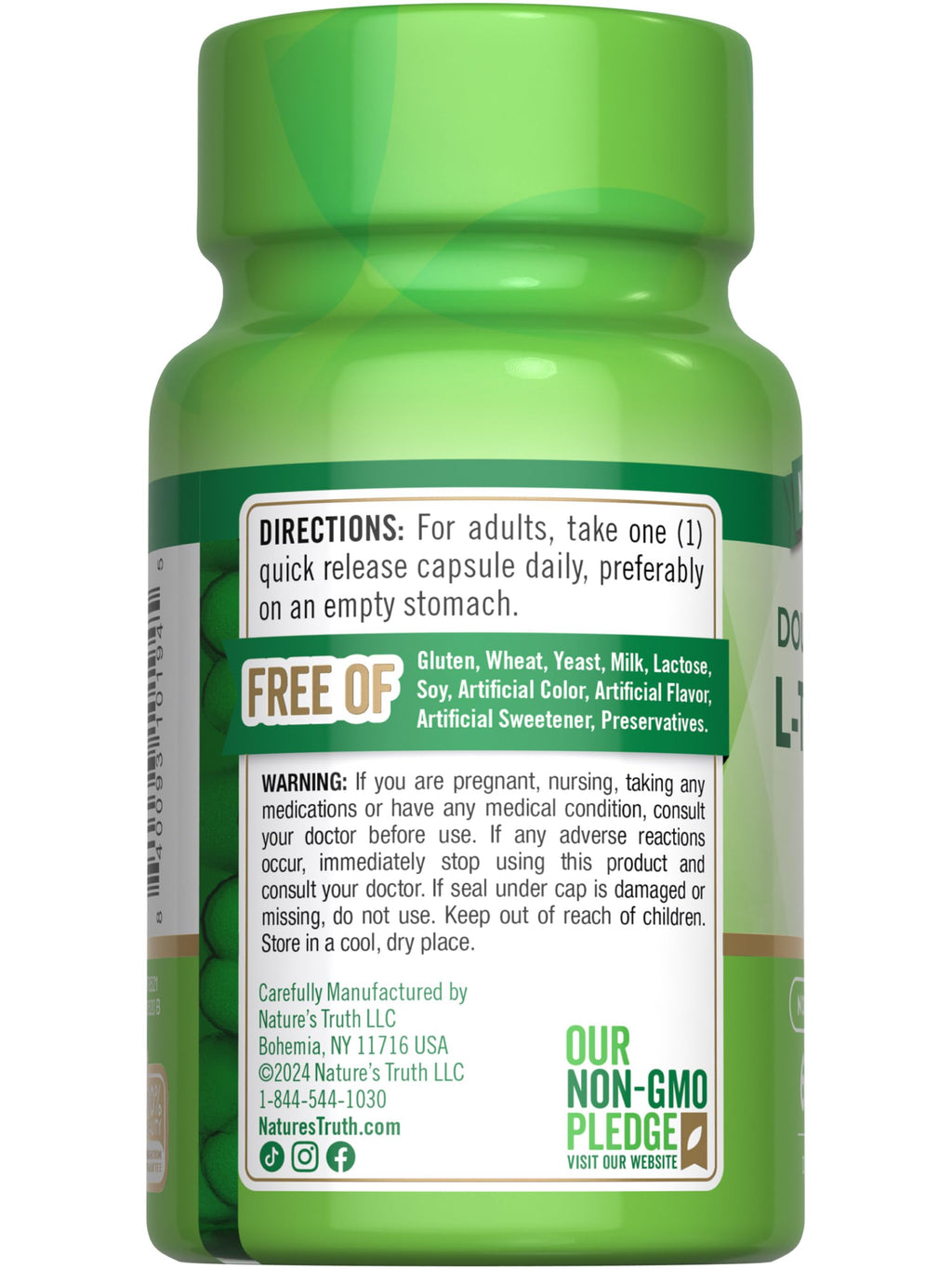 Nature's Truth L Theanine | 200mg | 60 Quick Release Capsules | Non-GMO & Gluten Free