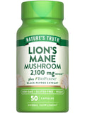 Nature's Truth Lions Mane 2100mg Capsules - 50 Count - Vegan, Gluten Free & Non-GMO