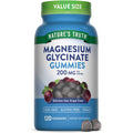 Nature's Truth Magnesium Glycinate Gummies for Adults - 200 mg, 120 Count, Grape - Vegan, Non-GMO & Gluten Free
