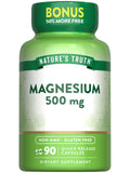 Nature's Truth Magnesium Oxide 500mg Capsules – 90 Count | Non-GMO & Gluten Free High Strength