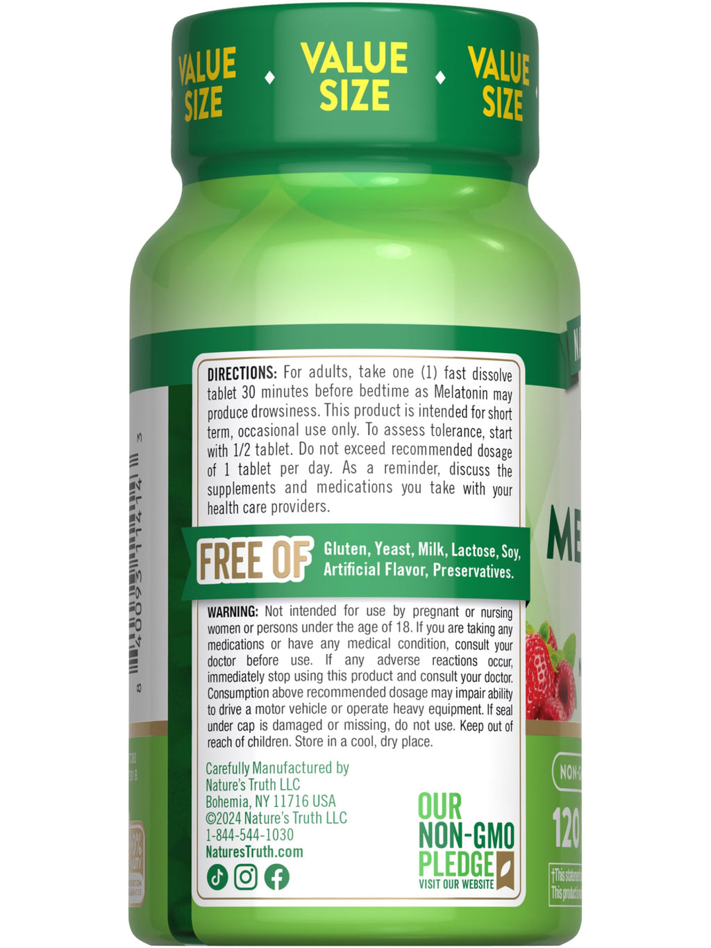 Nature's Truth Melatonin Tablets 12 mg - 120 Count | Vegan, Non-GMO, Gluten Free