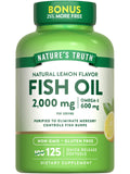 Nature's Truth Omega-3 Fish Oil 2000 mg | 125 Softgels | Lemon | Non-GMO & Gluten Free