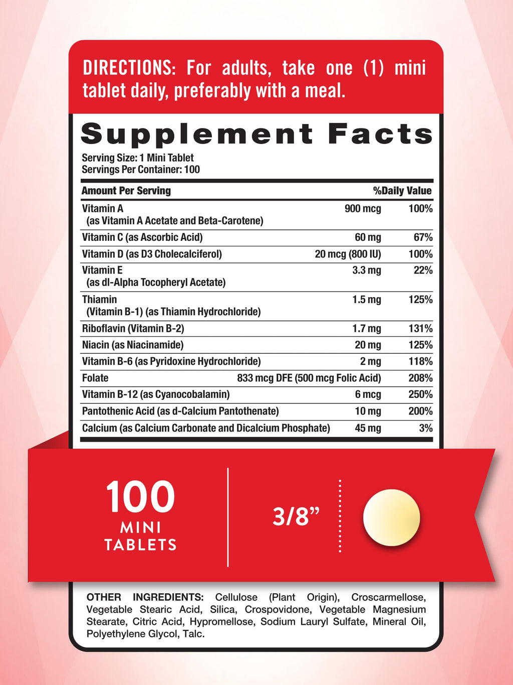Nature's Truth One Daily Multivitamin – 100 Mini Tablets – For Men & Women – Non-GMO & Gluten Free