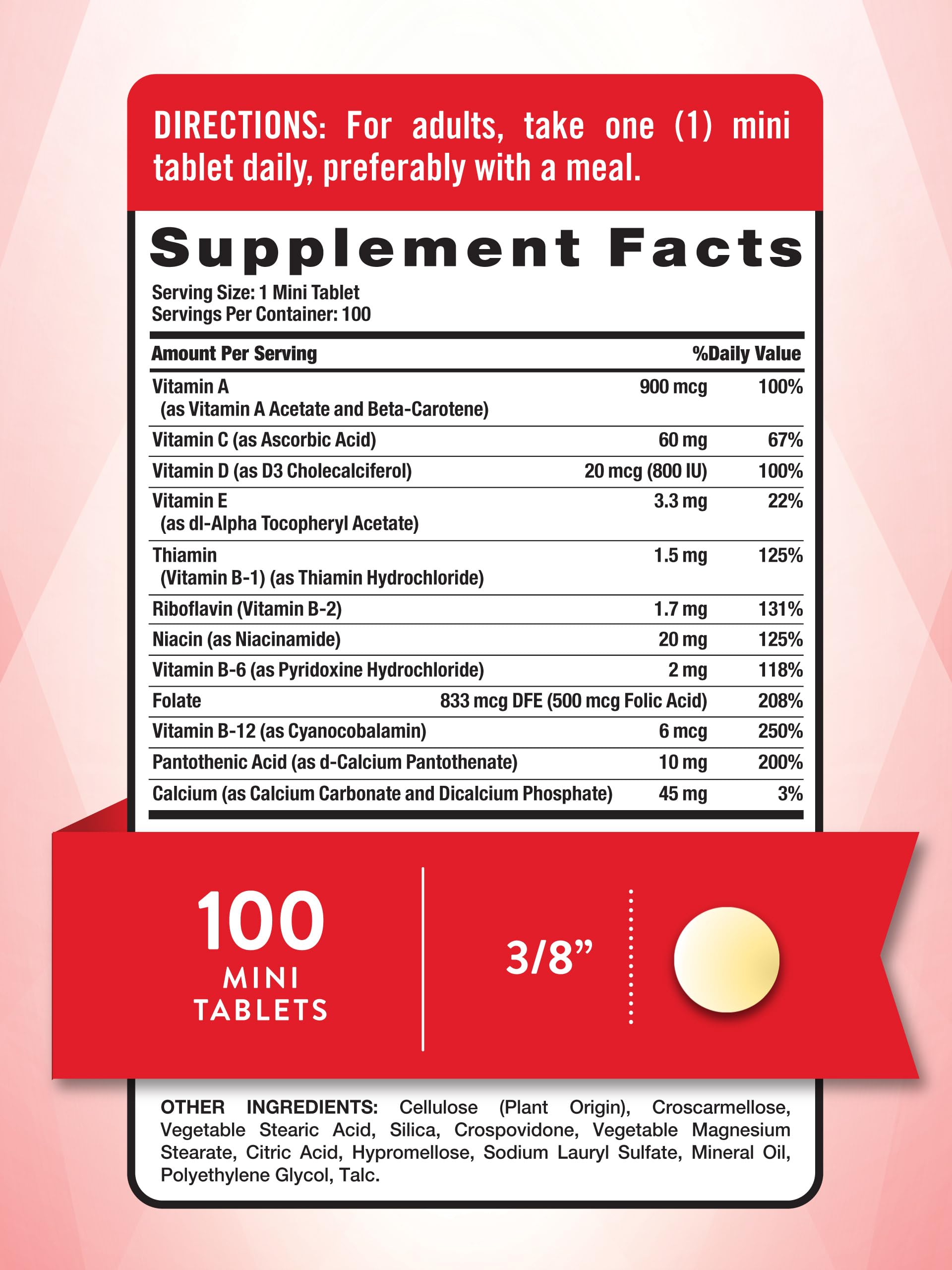 Nature's Truth One Daily Multivitamin – 100 Mini Tablets – For Men & Women – Non-GMO & Gluten Free