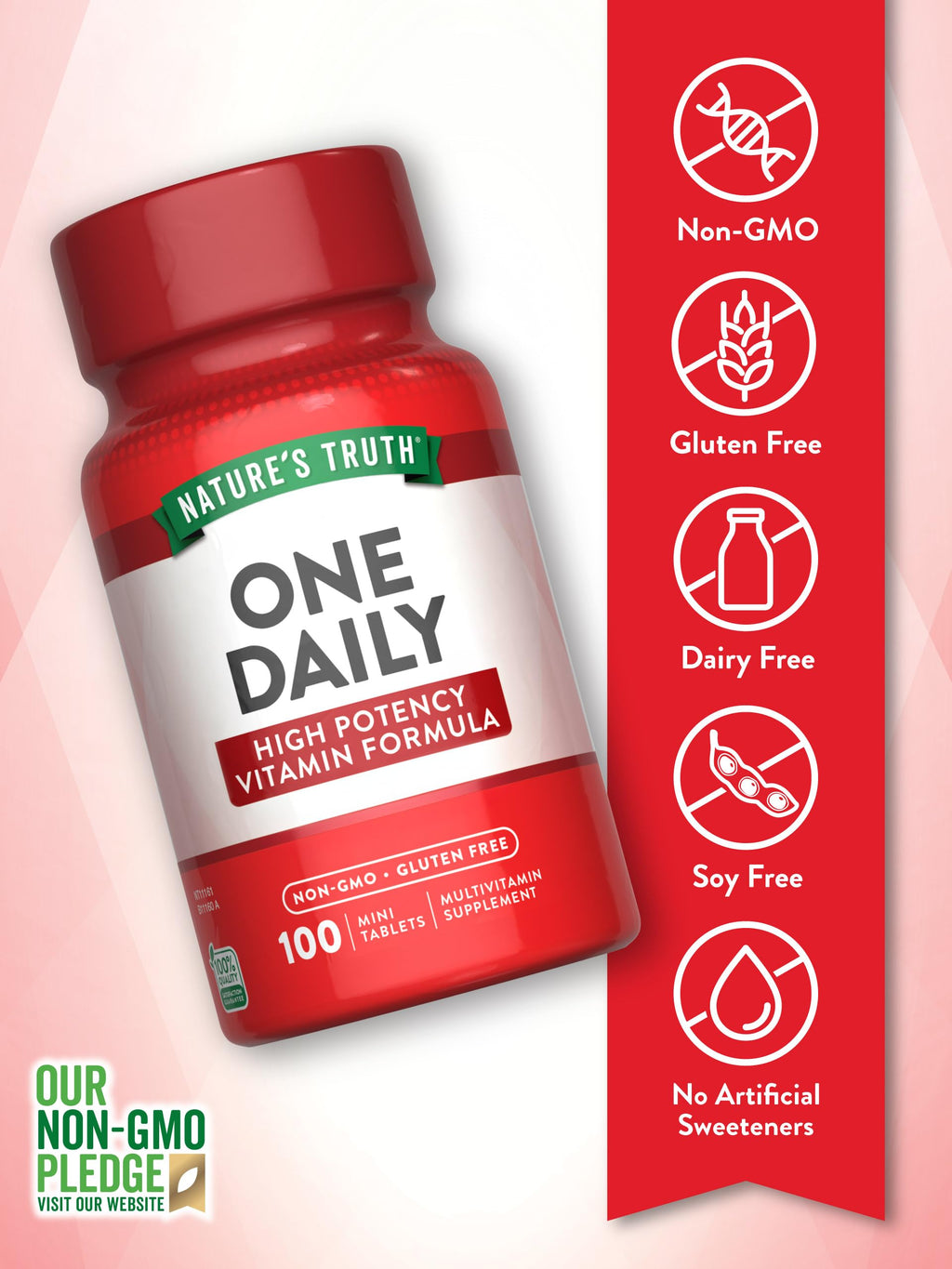Nature's Truth One Daily Multivitamin – 100 Mini Tablets – For Men & Women – Non-GMO & Gluten Free