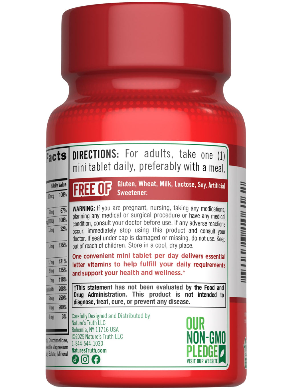 Nature's Truth One Daily Multivitamin – 100 Mini Tablets – For Men & Women – Non-GMO & Gluten Free
