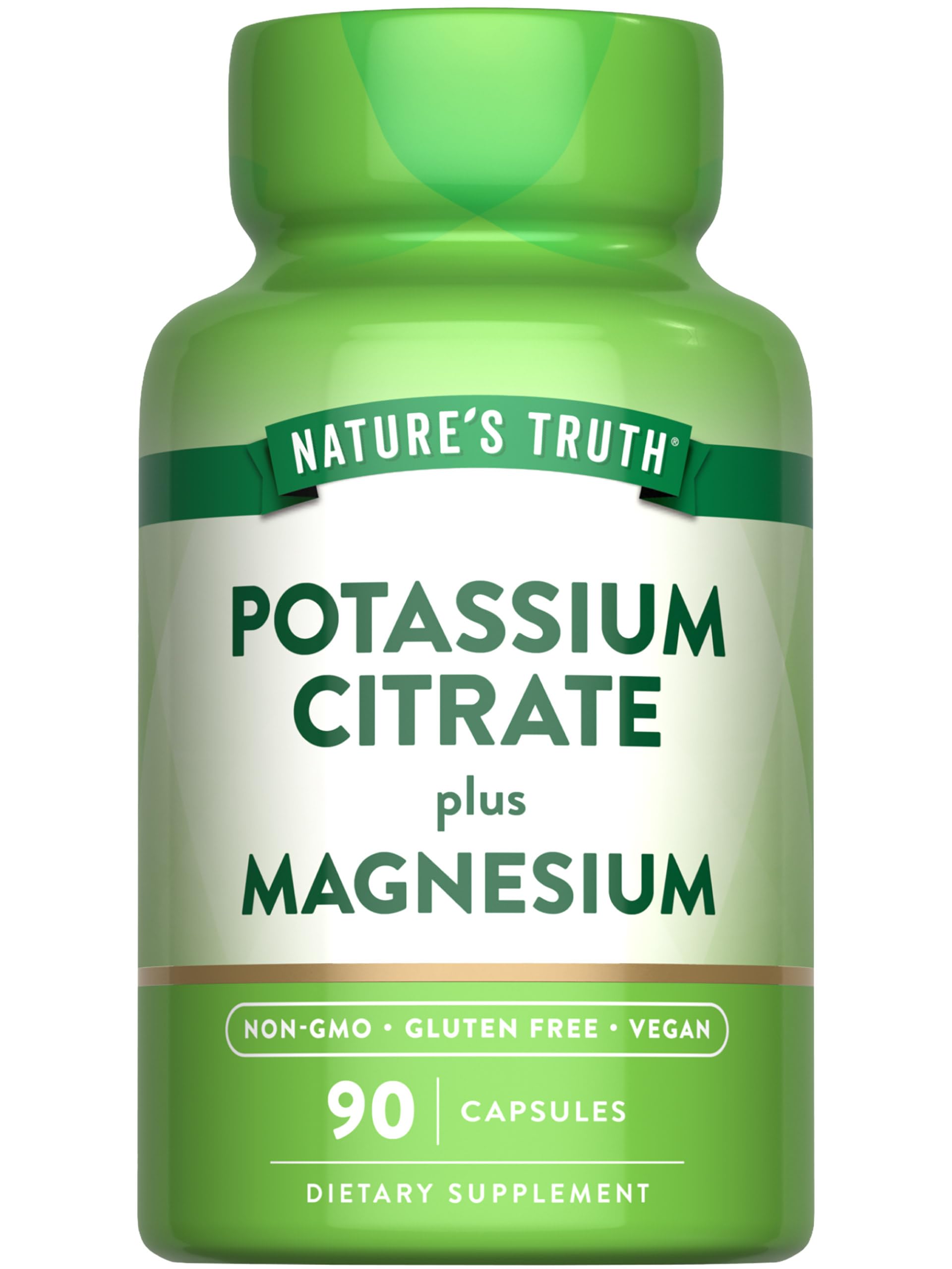 Nature’s Truth Potassium Citrate + Magnesium Capsules – 90 Count | Vegan, Non-GMO, Gluten Free