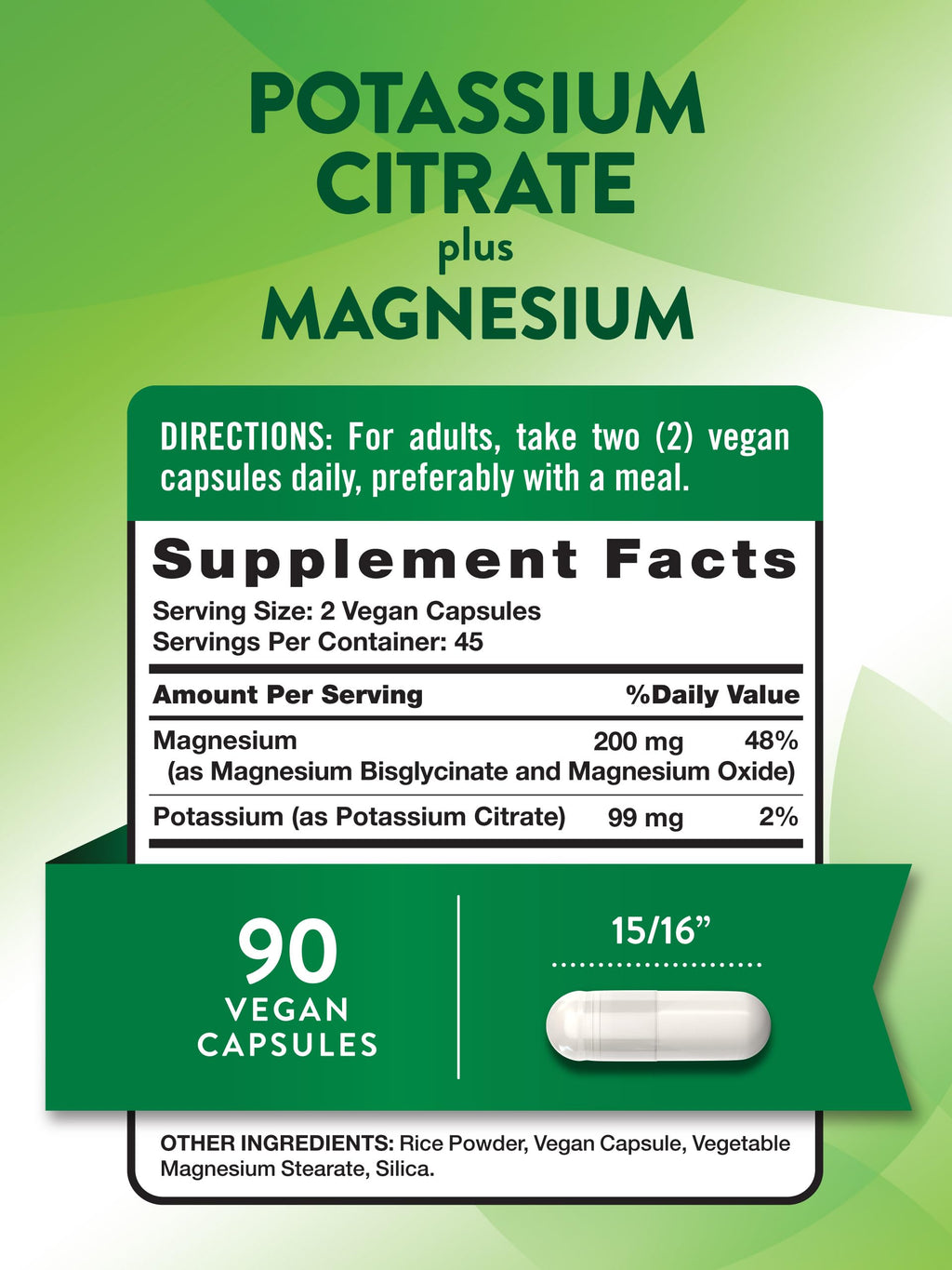 Nature’s Truth Potassium Citrate + Magnesium Capsules – 90 Count | Vegan, Non-GMO, Gluten Free