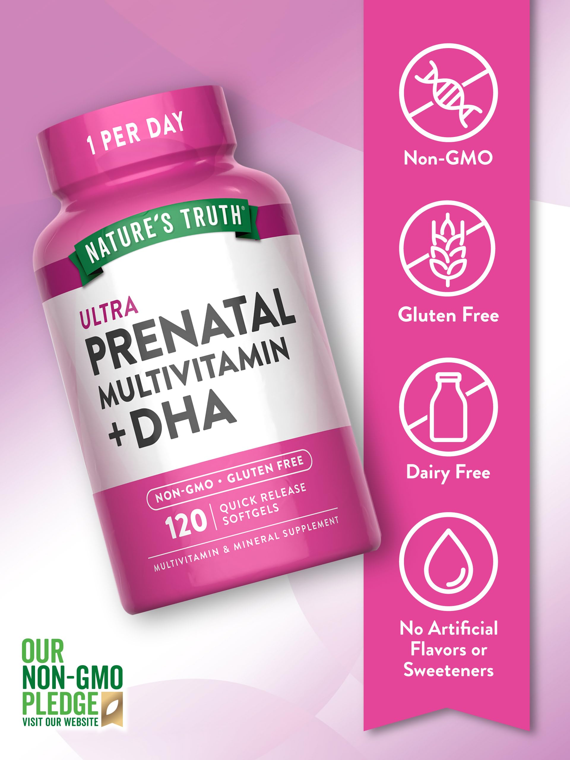Nature's Truth Prenatal Vitamin for Women – 120 Softgels | Non-GMO & Gluten Free