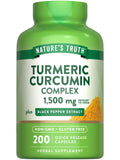Nature’s Truth Turmeric Curcumin Complex 1500mg – 200 Capsules with Black Pepper