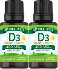 Nature's Truth Vitamin D Drops for Infants | 400 IU (D3) | 9.2 mL | Vegetarian, Non-GMO & Gluten Free | Pack of 2