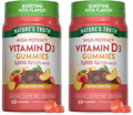 Nature's Truth Vitamin D3 Gummies 5000 IU – Peach, Vegetarian, Gluten Free (60 Count, Pack of 2)