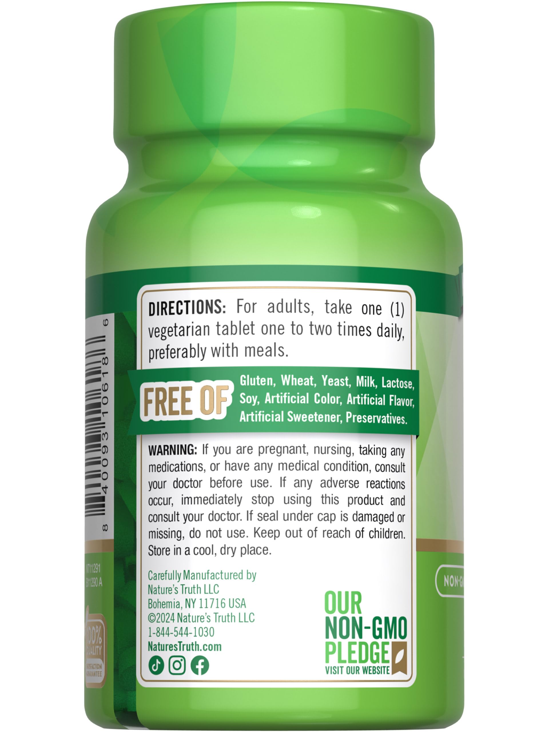 Nature's Truth Vitamin D3 400 IU (10 mcg) – 100 Vegetarian Tablets, Non-GMO & Gluten Free