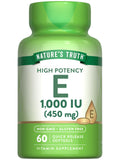 Nature's Truth Vitamin E Softgels 1000 IU - 60 Count | Non-GMO & Gluten Free