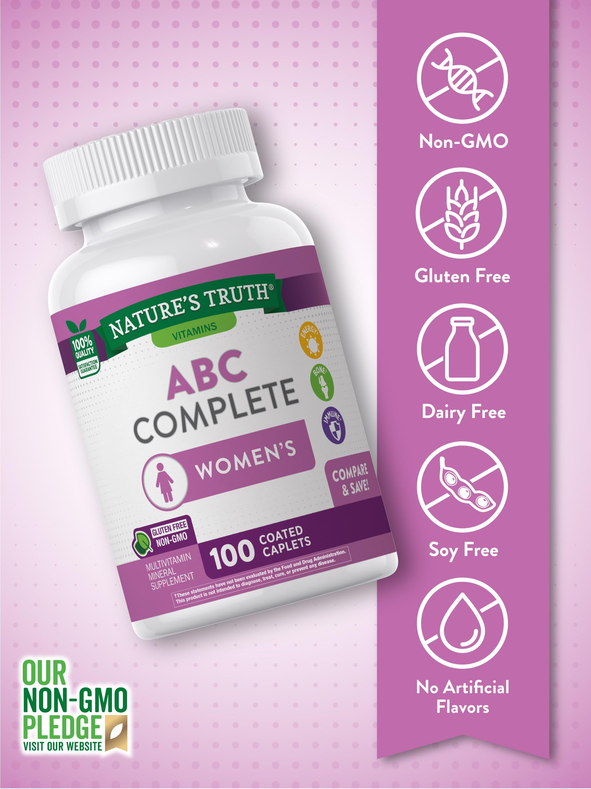 Nature's Truth Multivitamin for Women with Iron - 100 Pills | Non-GMO & Gluten Free | ABC Complete