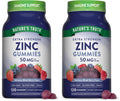 Nature's Truth Zinc Gummies for Adults - 50 mg Zinc Citrate, 120 Count, Vegan, Gluten Free | Mixed Berry (Pack of 2)