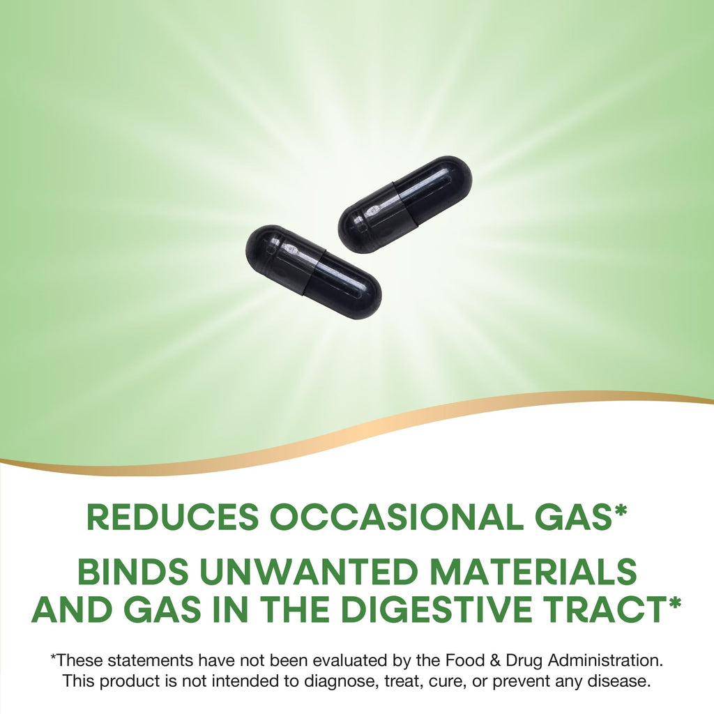 Nature's Way Activated Charcoal 560 mg - Binds Gas & Unwanted Materials | 100 Capsules