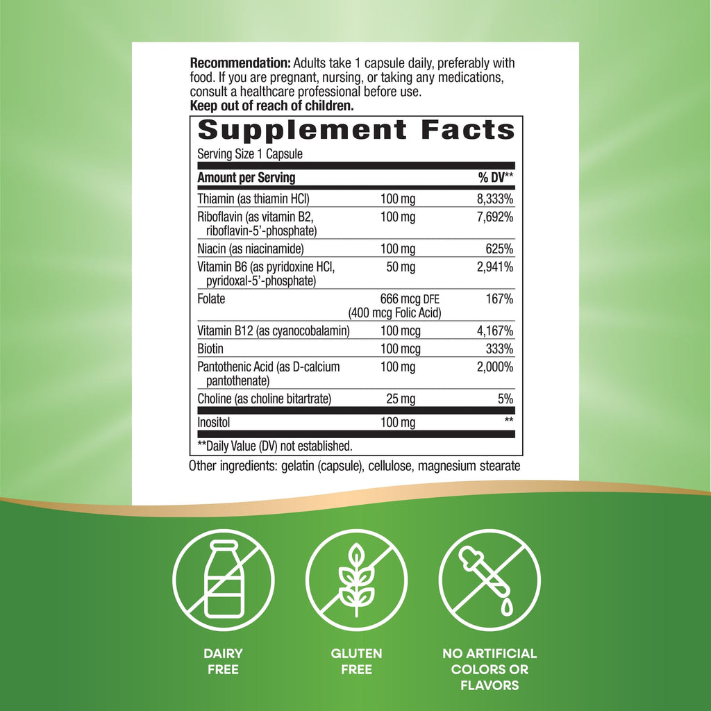 Nature's Way B-100 Complex | 8 B-Vitamins for Energy & Nerve Health