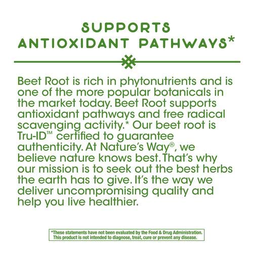 Nature's Way Beet Root 500 mg - 100 Vegetarian Capsules - Pack of 3
