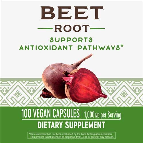 Nature's Way Beet Root 500 mg - 100 Vegetarian Capsules - Pack of 3