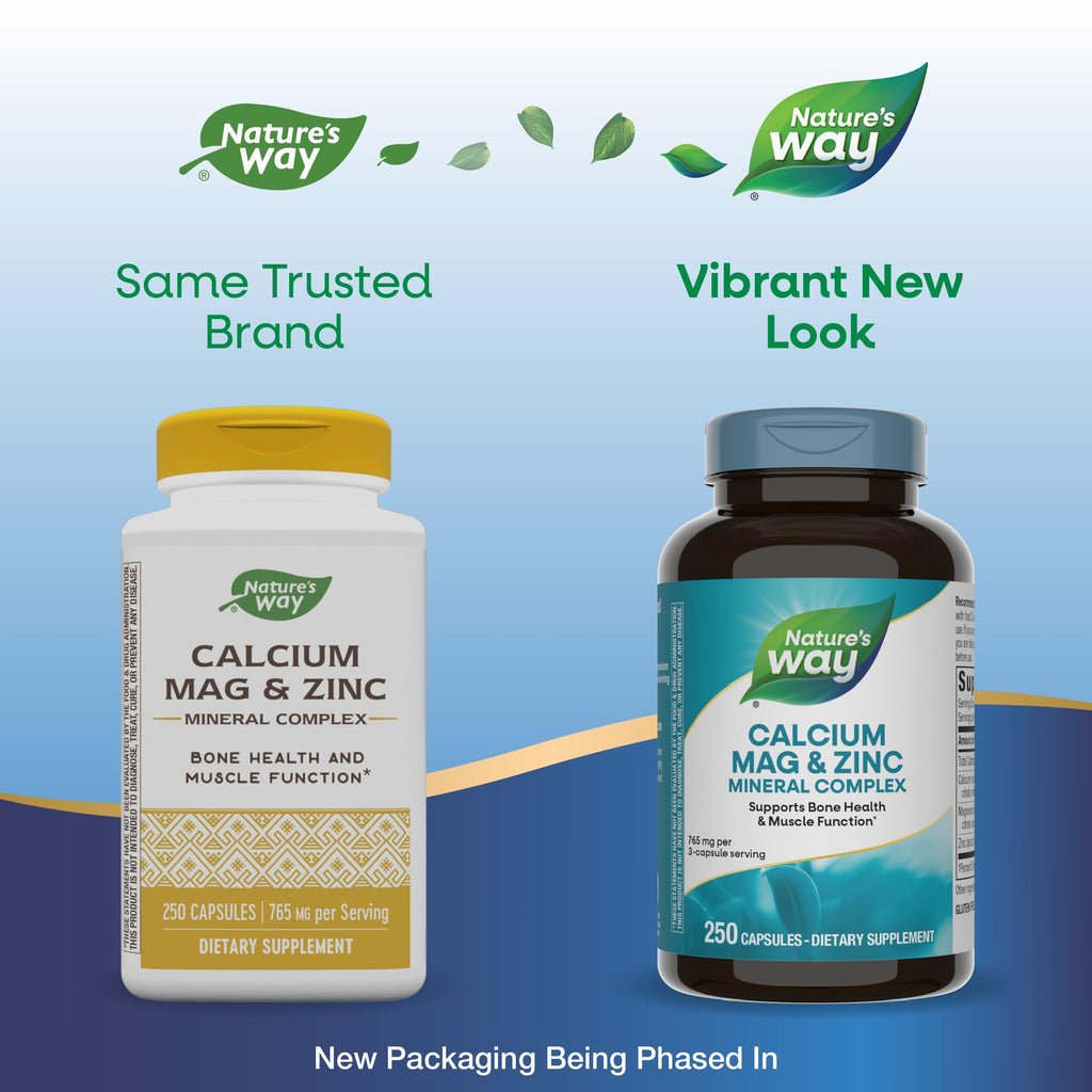 Nature's Way Calcium Magnesium & Zinc Mineral Complex – 250 Capsules