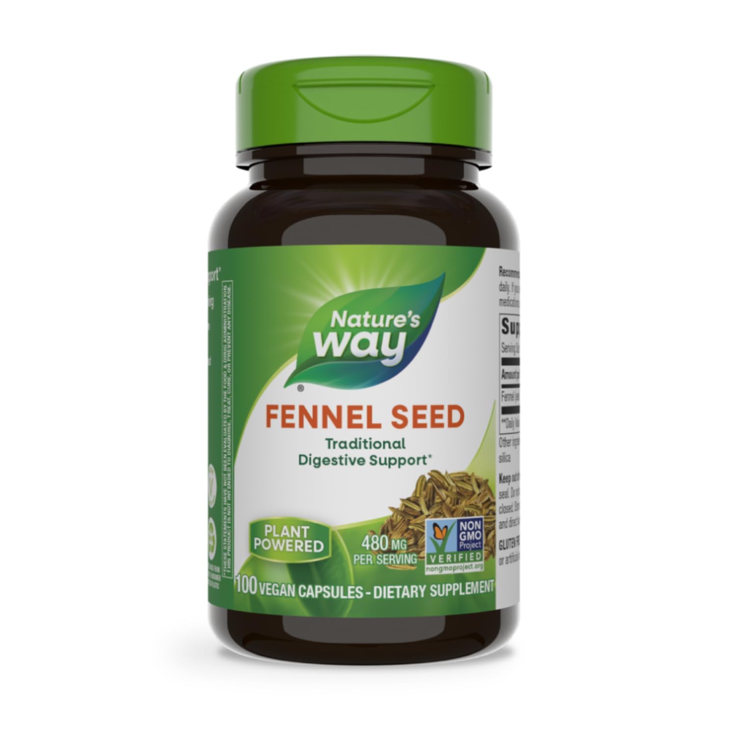 Nature's Way Fennel Seed – Digestive Support, 480 mg, 100 Capsules