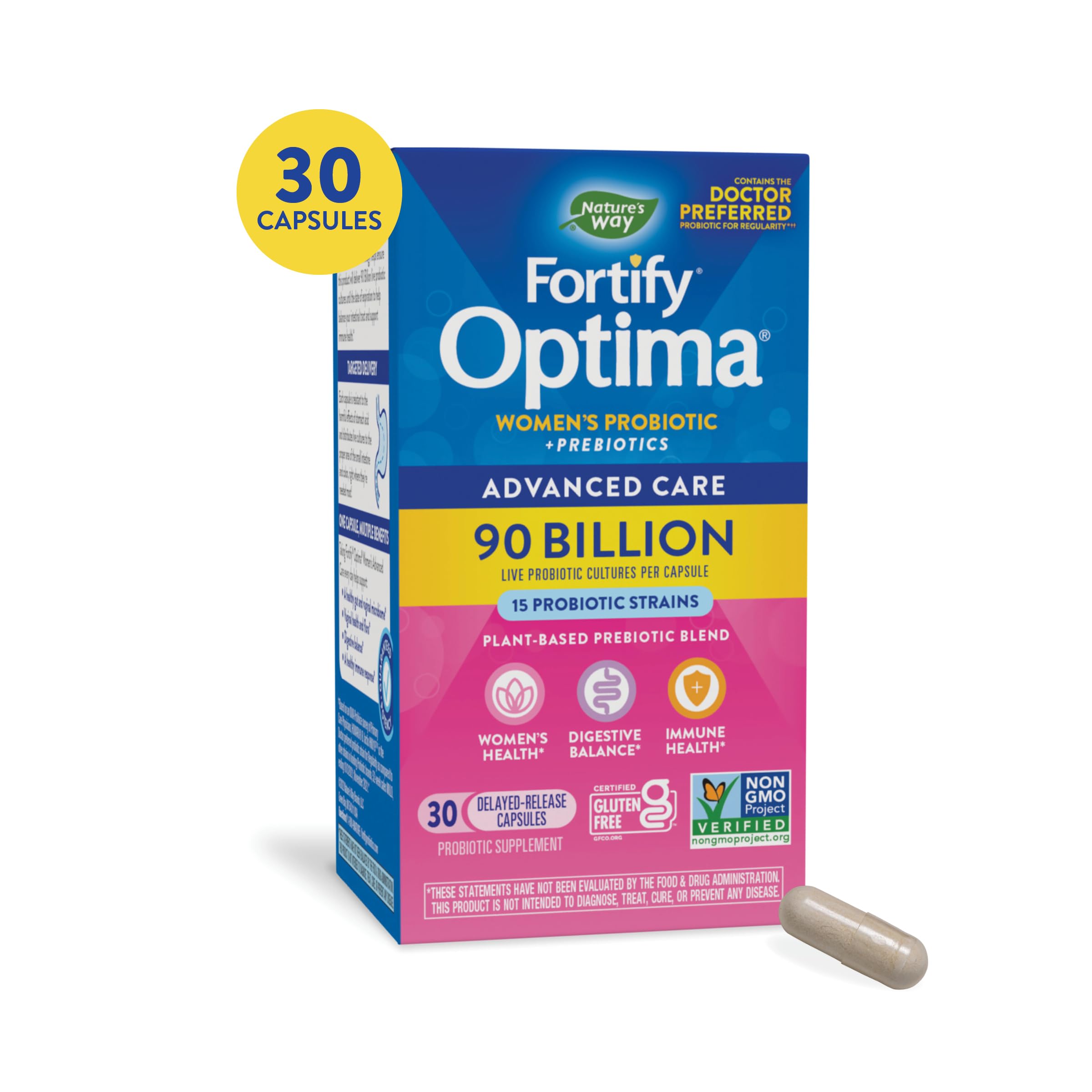 Nature's Way Primadophilus Optima Women's Probiotics 90B CFU - 30 Vegetarian Capsules