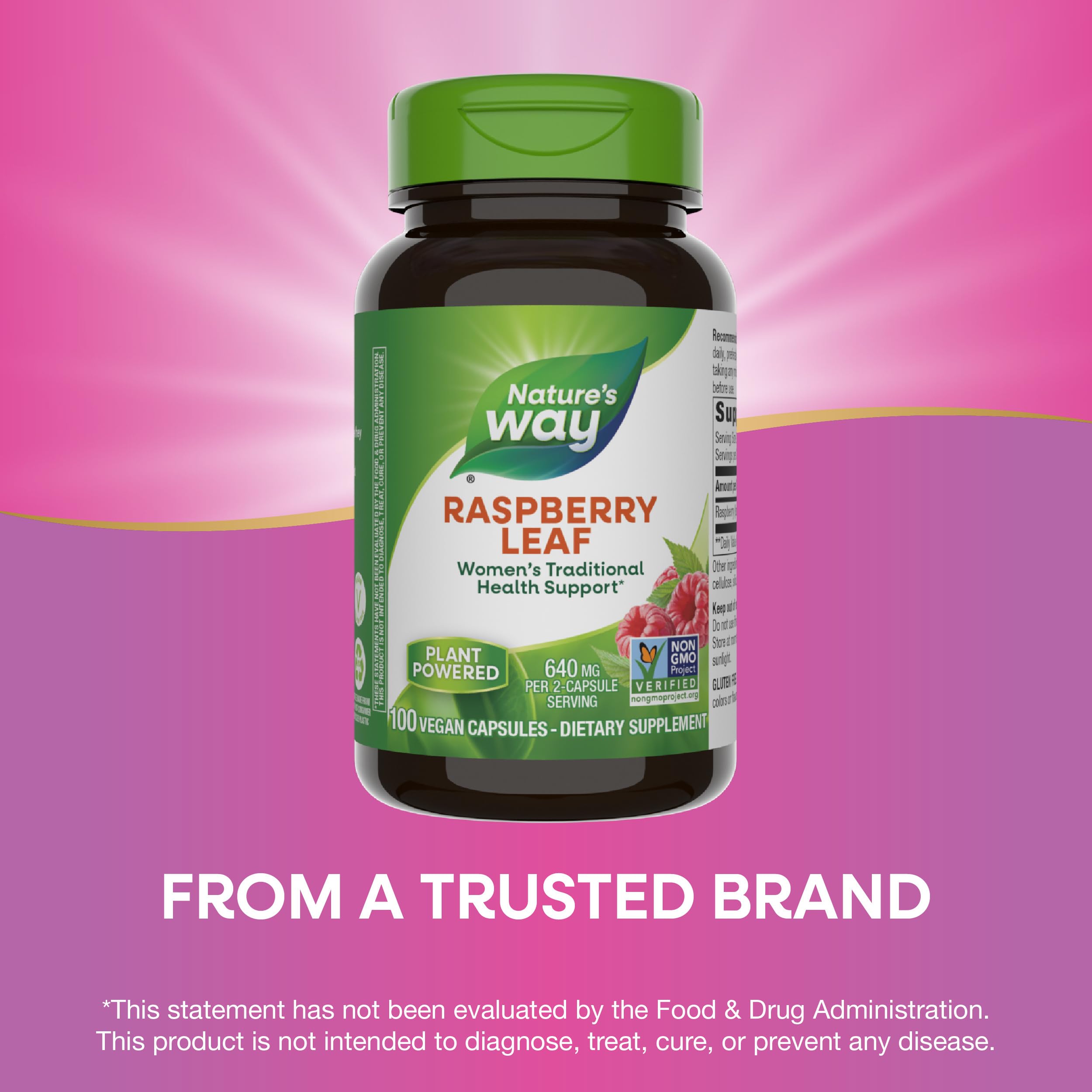 Nature's Way Raspberry Leaf - Traditional Women's Wellness Supplement | Plant-Based, Vegan, Gluten-Free
