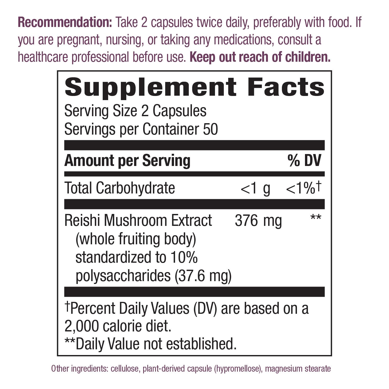 Nature's Way Reishi Mushroom - Immune Support, Adaptogenic, Non-GMO Project Verified, 100 Capsules