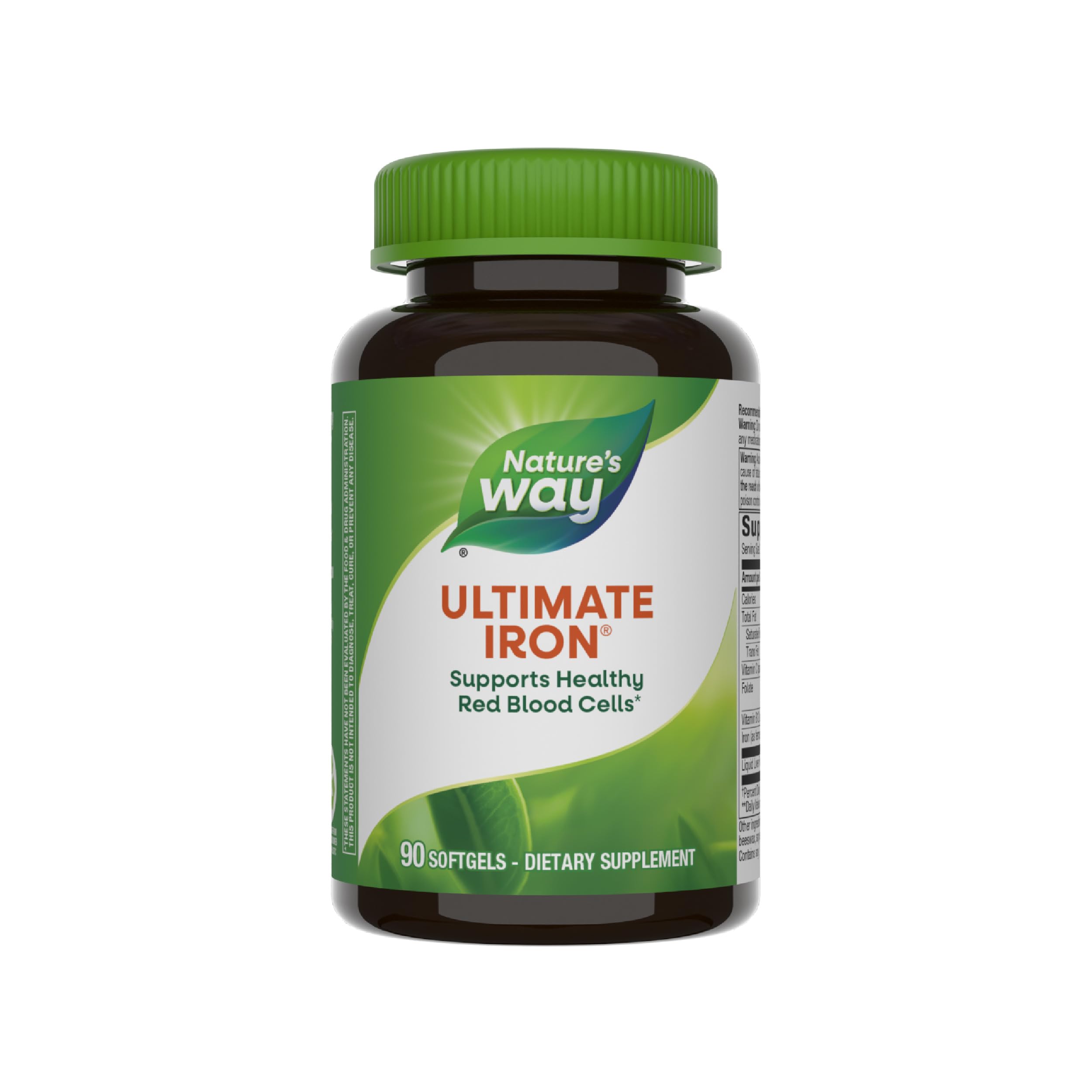 Nature's Way Ultimate Iron - Supports Healthy Red Blood Cells & Cellular Energy | 50 mg per 2-Softgel Serving | Gluten-Free | 90 Softgels