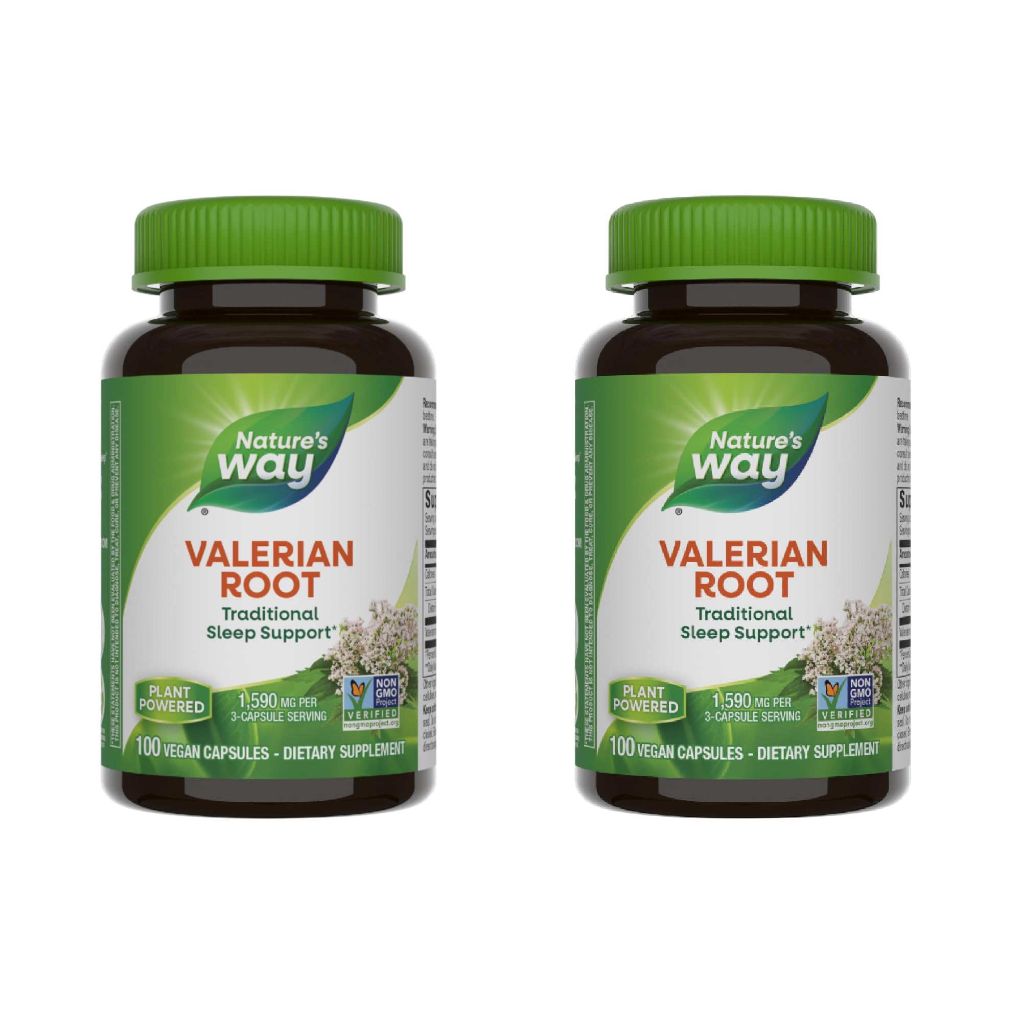 Nature's Way Valerian Root – Traditional Sleep Support*, 100 Capsules, Non-GMO, Gluten Free, Vegan – 2 Pack (Packaging May Vary)