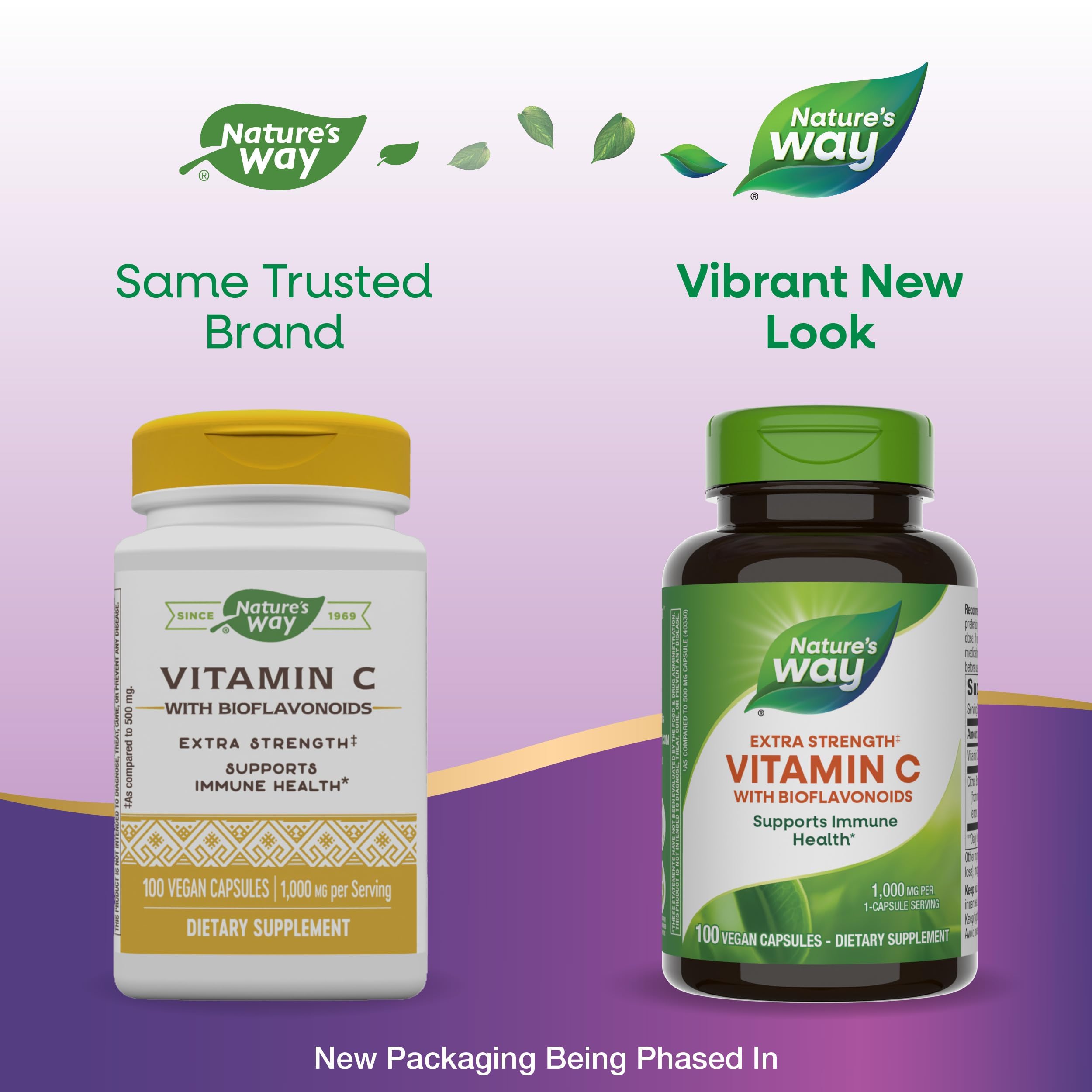 Nature's Way Extra Strength Vitamin C with Bioflavonoids 1000 mg – Immune Support & Collagen Health, 100 Vegan Capsules