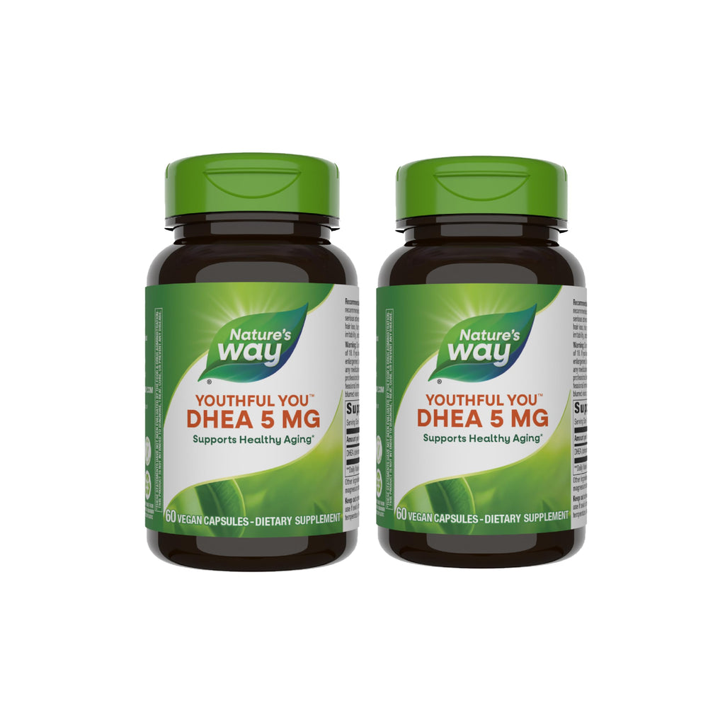 Nature's Way Youthful You DHEA 5 mg - 2 Pack | Supports Healthy Aging & Hormone Production