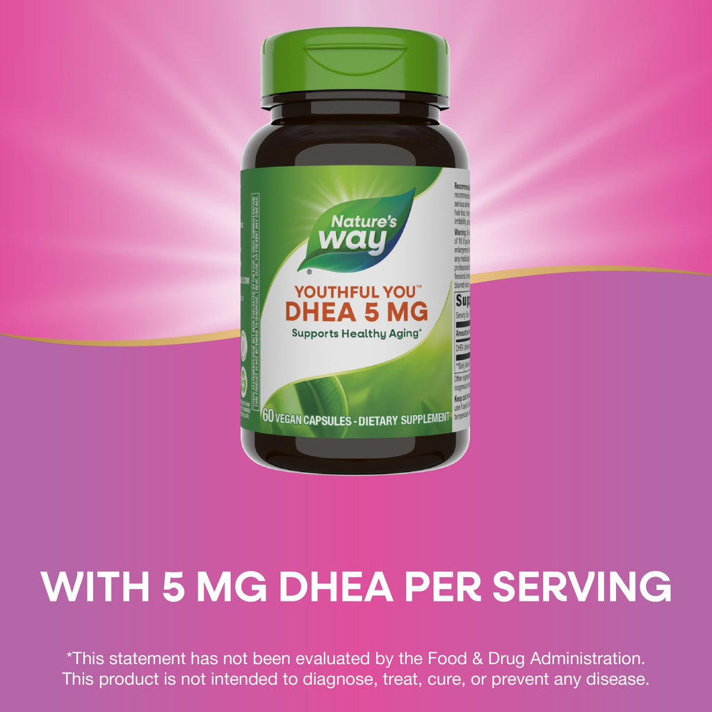 Nature's Way Youthful You DHEA 5 mg - 2 Pack | Supports Healthy Aging & Hormone Production