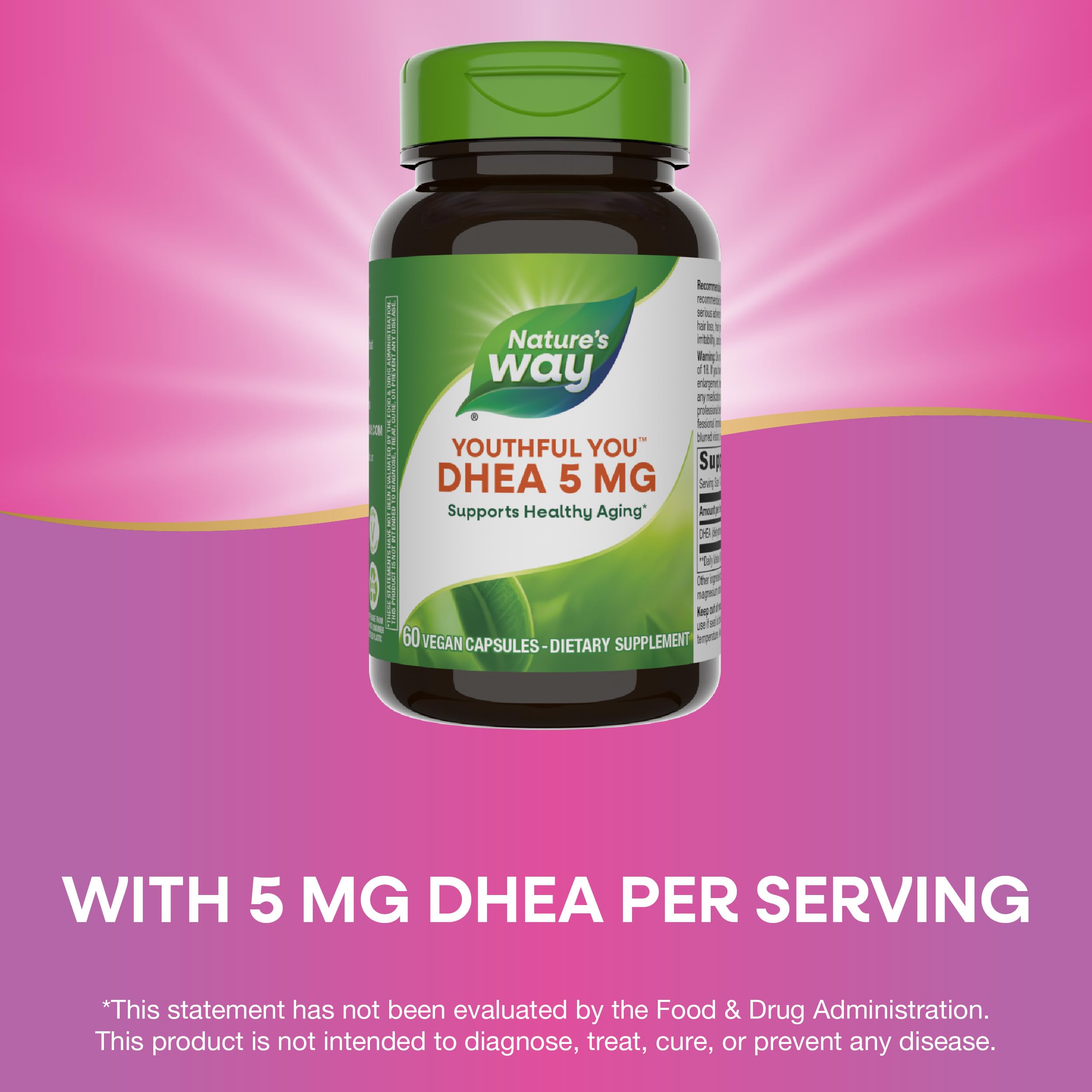 Nature's Way Youthful You DHEA 5 mg - 2 Pack | Supports Healthy Aging & Hormone Production