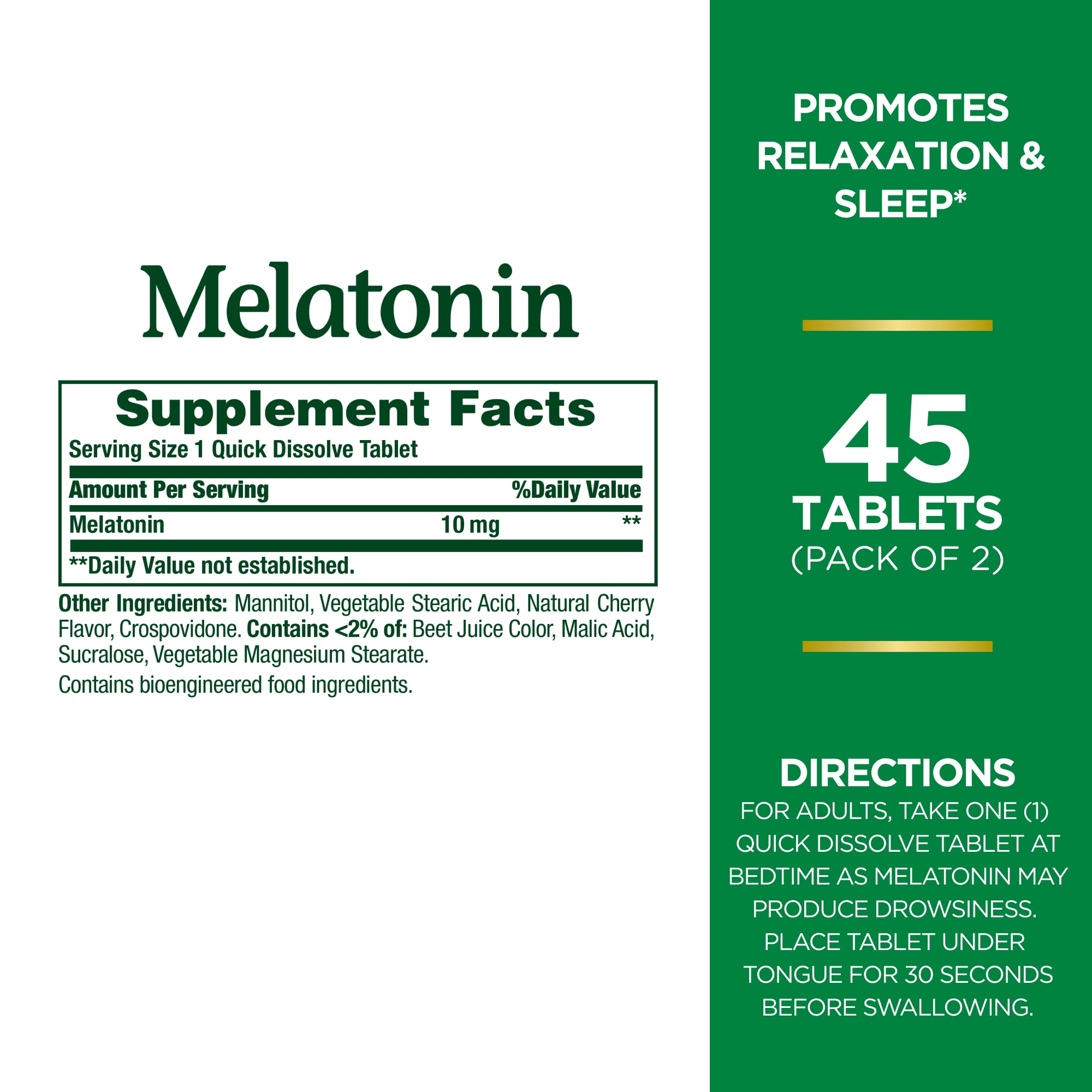 Nature's Bounty Melatonin Quick Dissolve Tablet, 45 Count (Pack of 2) – Discontinued
