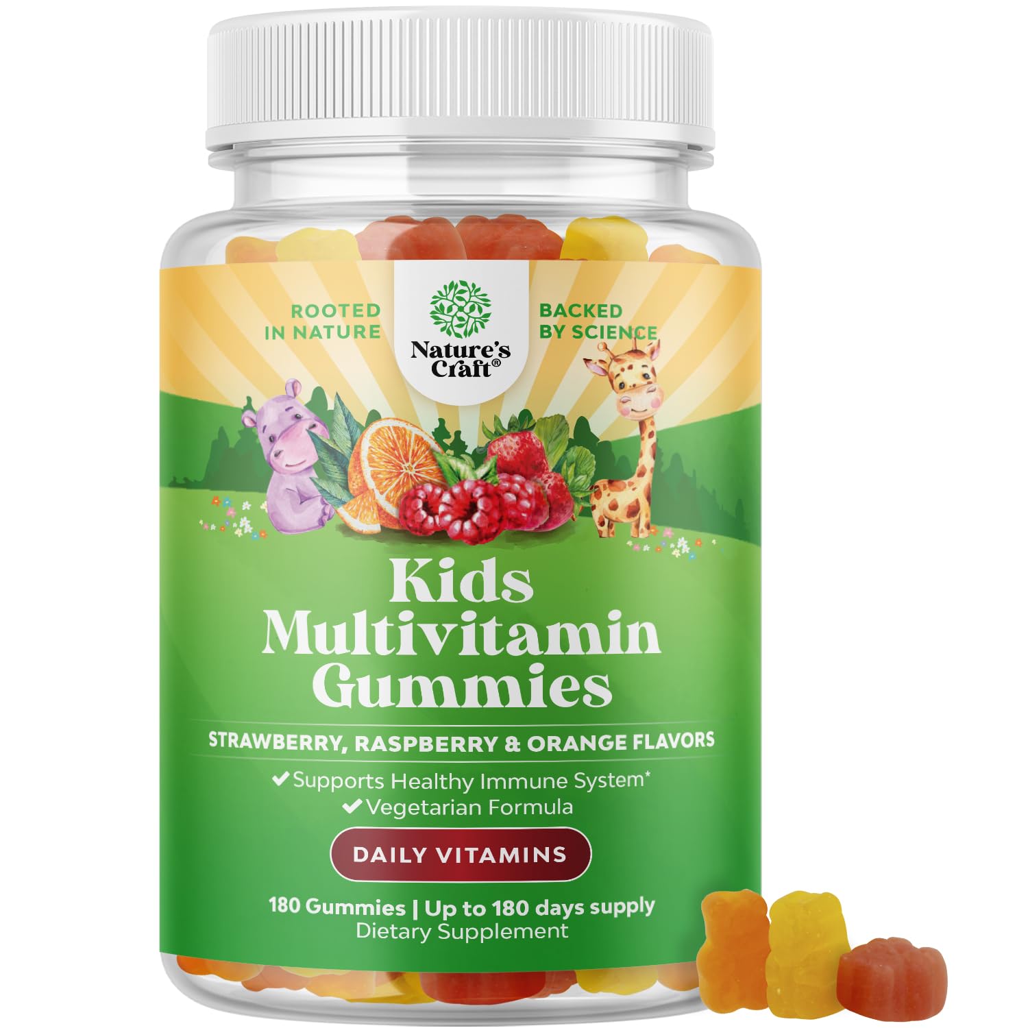 Natures Craft Plant-Based Kids Multivitamin Gummies – Immunity (180ct)