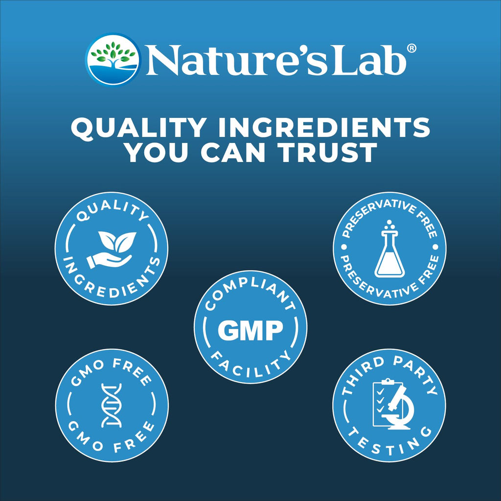 Nature's Lab Extra Strength Ashwagandha KSM66 - 5% Withanolides, Organic Root Powder, 120 Ct