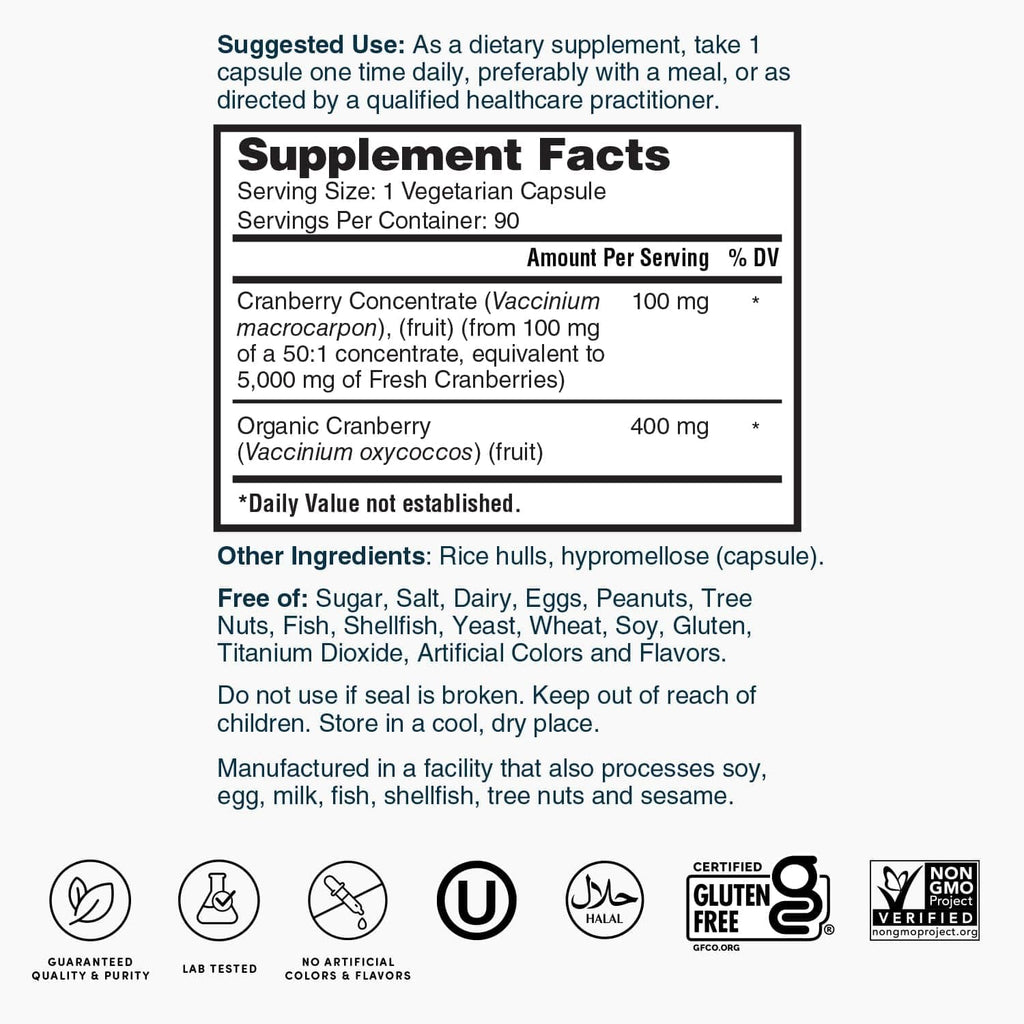 Nature's Lab Cranberry 5400mg – UTI Support | Non-GMO, Vegan, Gluten Free | 90 Capsules (3-Month) Pack of 2